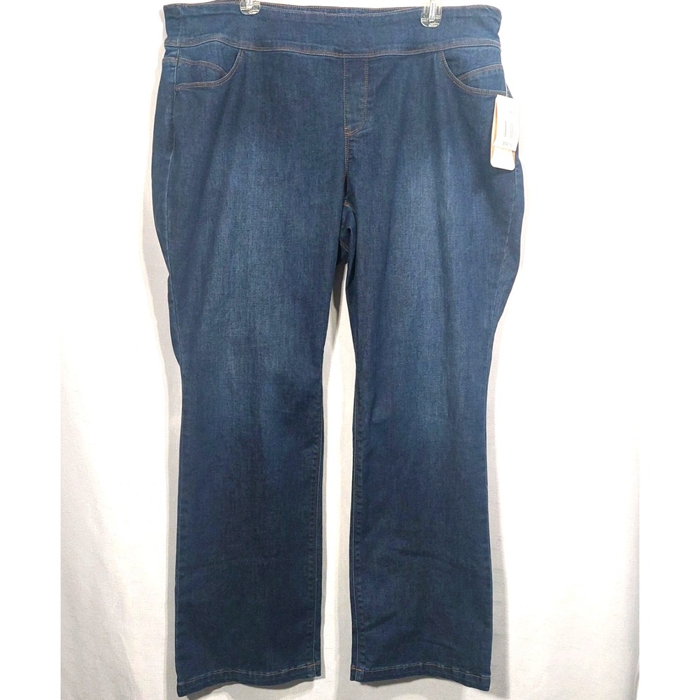 reCreation Jeans Womens 18 Blue Denim Pull On Flexi-Fit Waistband Comfort No Gap